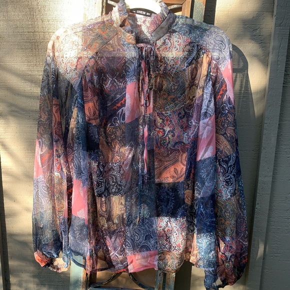 Sheer colorful boho blouse - Picture 6 of 7